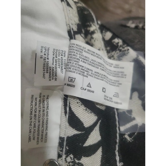 Gloria Vanderbilt Amamda Size 18 Cotton Blend Stretch Foliage Print Capri Pants - Picture 9 of 12